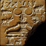 Shiva Pashupati seal, showing a seated ithyphallic figure, surrounded by animals